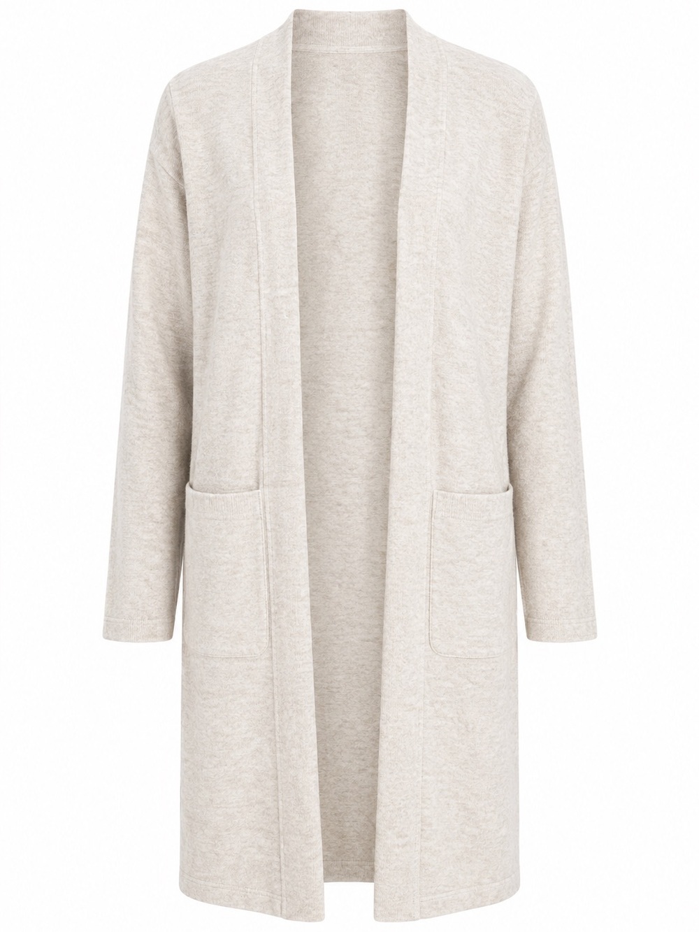 Aritzia Light Beige Open-Front Long Cardigan